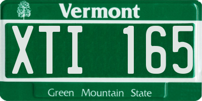 VT license plate XTI165