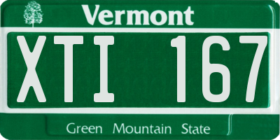 VT license plate XTI167