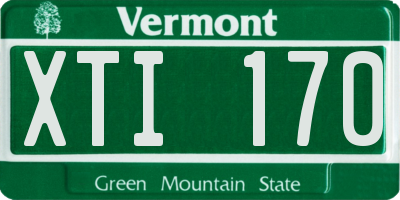 VT license plate XTI170