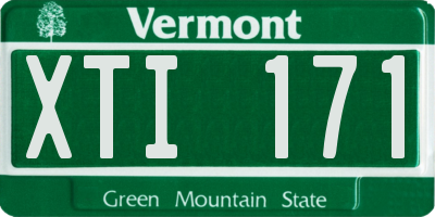VT license plate XTI171