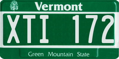 VT license plate XTI172
