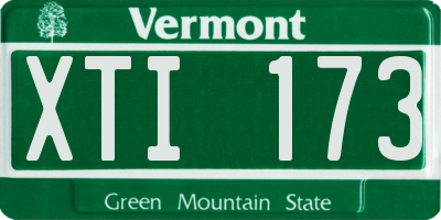 VT license plate XTI173