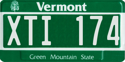 VT license plate XTI174
