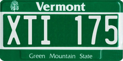 VT license plate XTI175