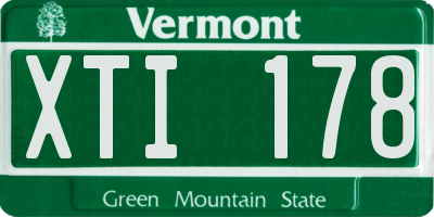 VT license plate XTI178