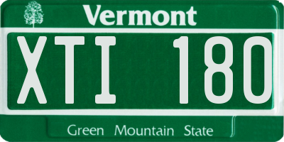 VT license plate XTI180