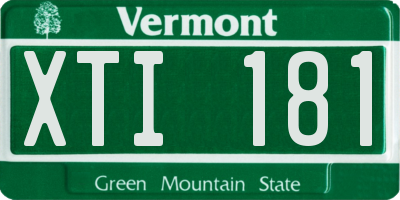VT license plate XTI181