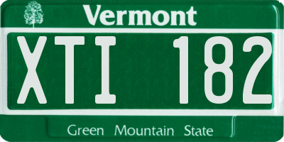 VT license plate XTI182