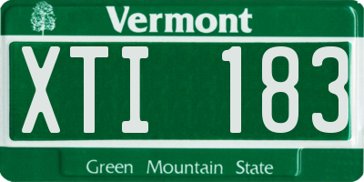 VT license plate XTI183