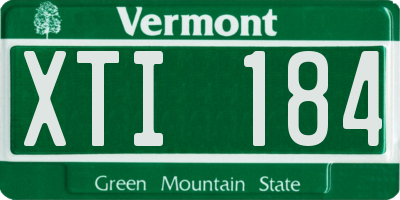 VT license plate XTI184