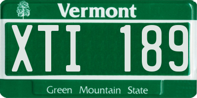 VT license plate XTI189