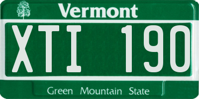 VT license plate XTI190