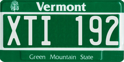 VT license plate XTI192