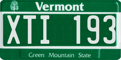 VT license plate XTI193