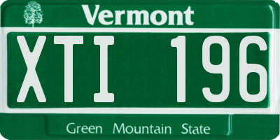 VT license plate XTI196