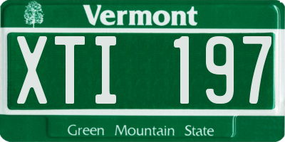 VT license plate XTI197