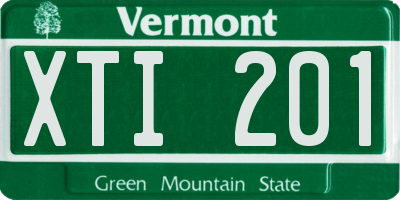 VT license plate XTI201