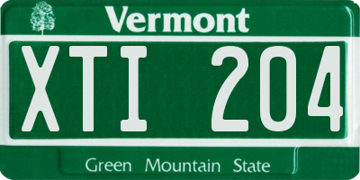 VT license plate XTI204
