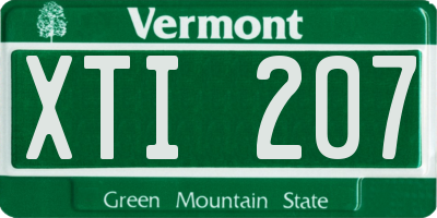 VT license plate XTI207