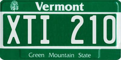 VT license plate XTI210