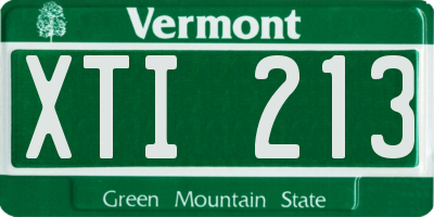 VT license plate XTI213