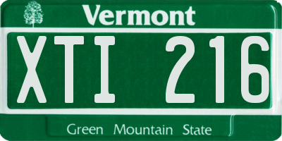 VT license plate XTI216