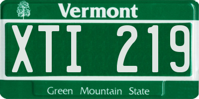 VT license plate XTI219