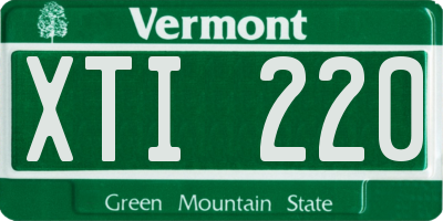 VT license plate XTI220