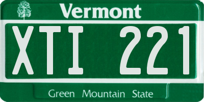 VT license plate XTI221