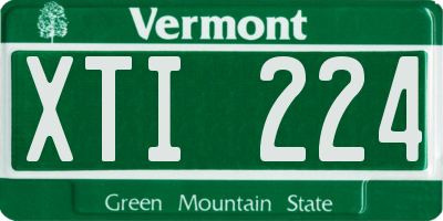 VT license plate XTI224