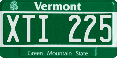 VT license plate XTI225