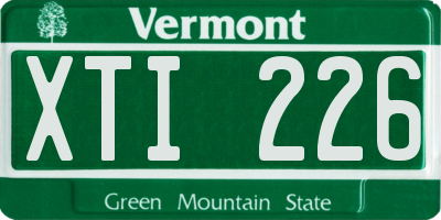 VT license plate XTI226