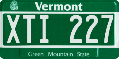 VT license plate XTI227