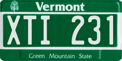 VT license plate XTI231