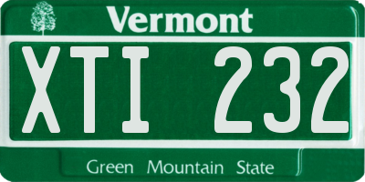 VT license plate XTI232