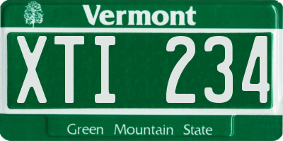 VT license plate XTI234
