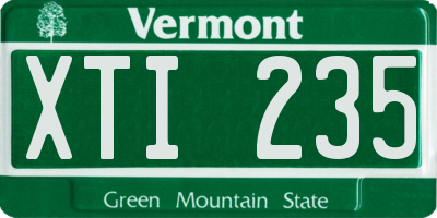VT license plate XTI235