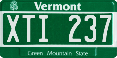 VT license plate XTI237