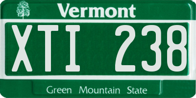 VT license plate XTI238