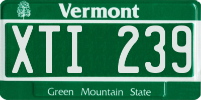 VT license plate XTI239