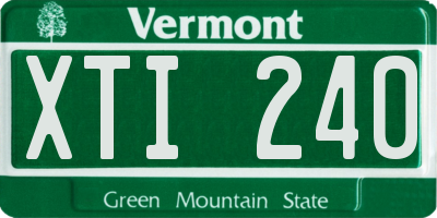 VT license plate XTI240