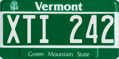 VT license plate XTI242