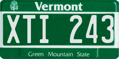 VT license plate XTI243