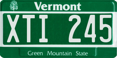 VT license plate XTI245