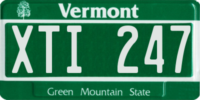 VT license plate XTI247