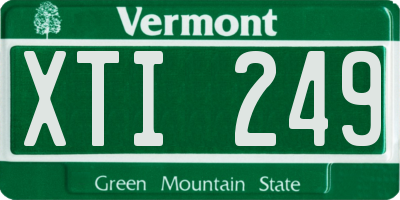 VT license plate XTI249