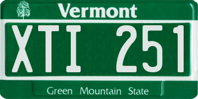 VT license plate XTI251