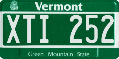 VT license plate XTI252