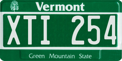 VT license plate XTI254