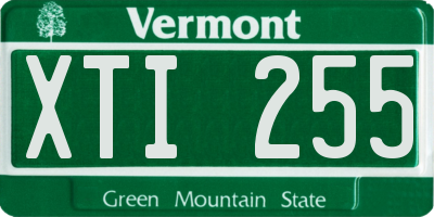 VT license plate XTI255